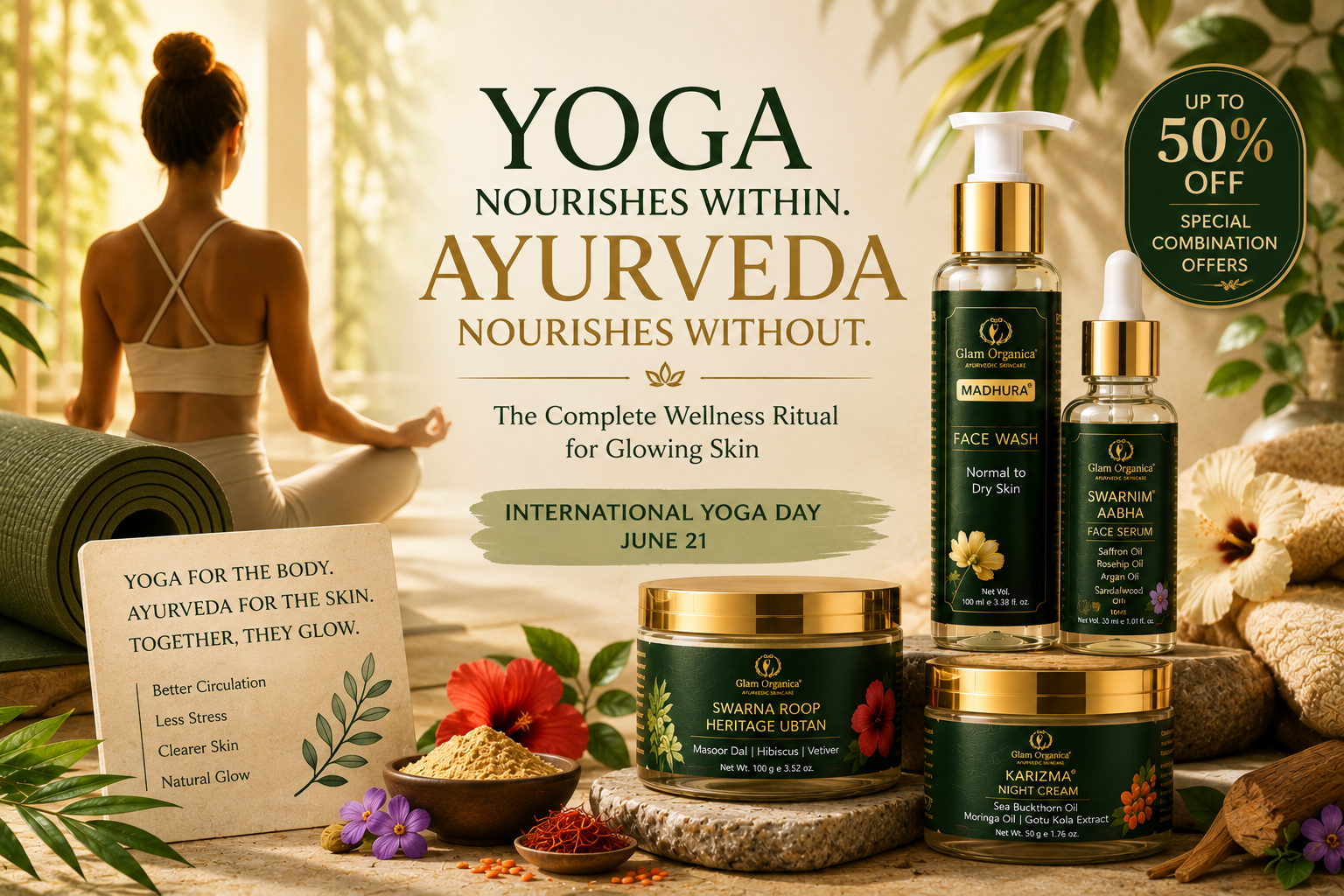 International Yoga Day: How Yoga and Ayurveda Work Together for Your Skin